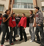 CSUN President and students